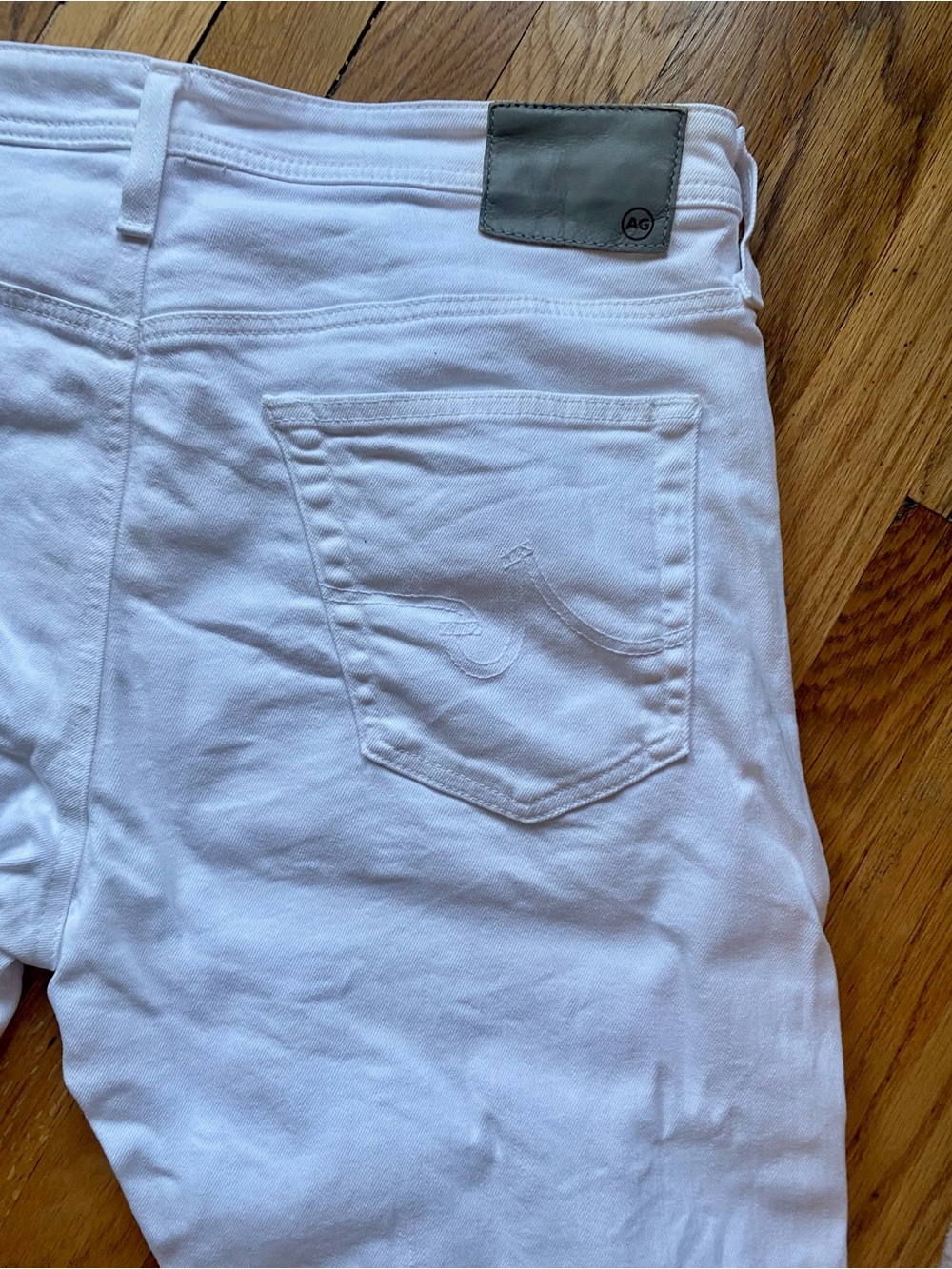 Ag Adriano Goldschmied The Everett Slim Straight White Jeans 36x34 - Picture 8 of 12